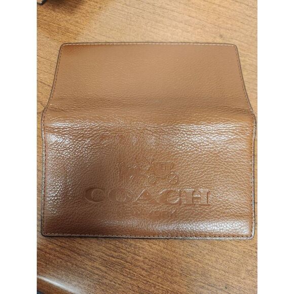 Coach BROWN Camel color Authentic Coach wallet F52715 AND CHECKBOOK COVER - Picture 13 of 16